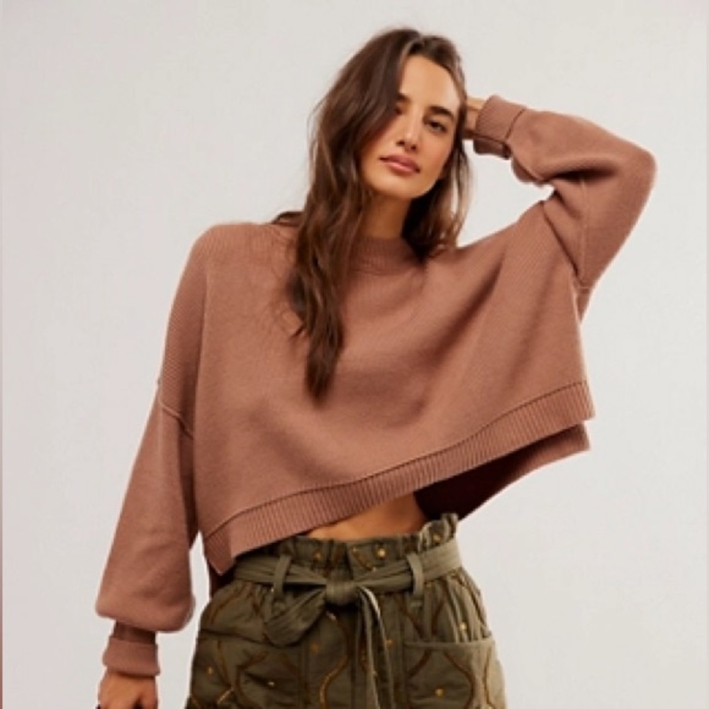 Free People Easy Street Crop Pullover